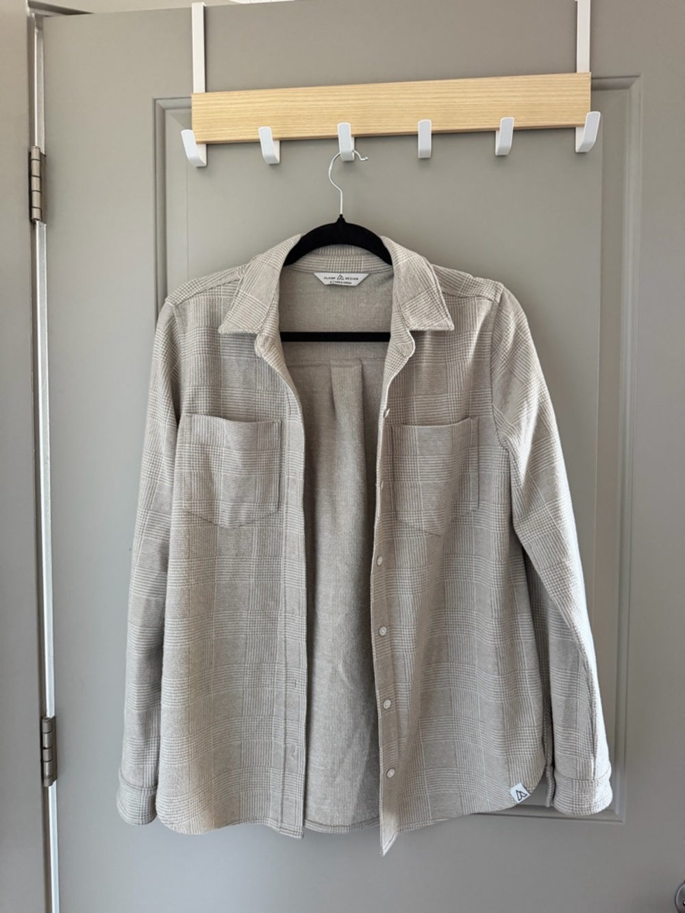 Alpine Design Light Beige Plaid Shirt Jacket